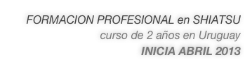 FORMACION PROFESIONAL en SHIATSU
curso de 2 años en Uruguay
INICIA ABRIL 2013